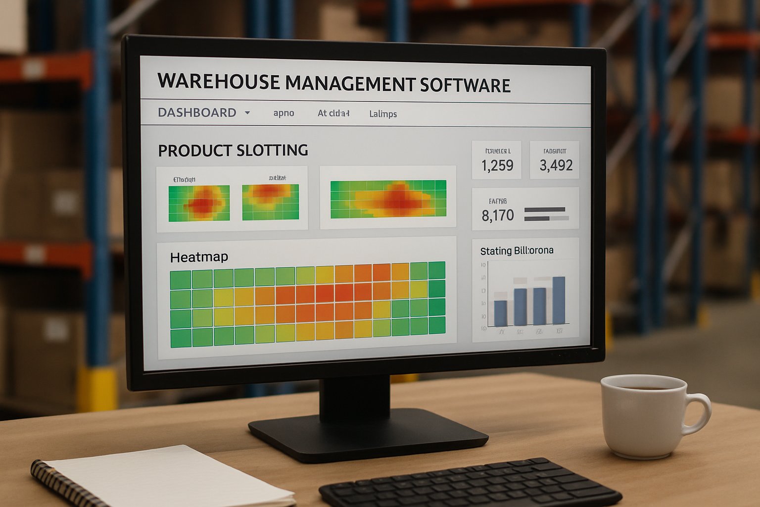 Dashboard showing predictive warehouse slotting algorithms for inventory optimization.