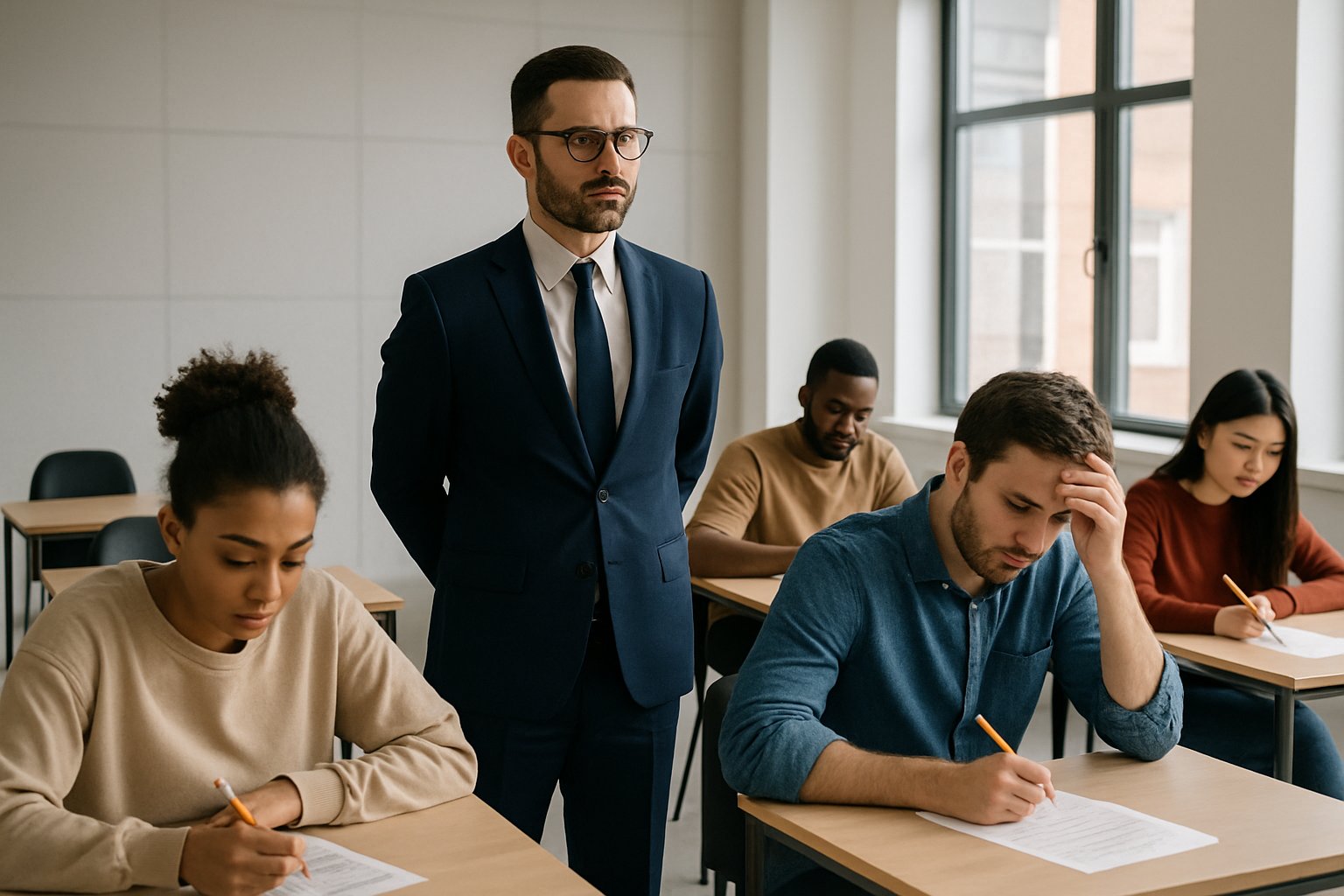 In-person supervised testing environment for exam cheating prevention