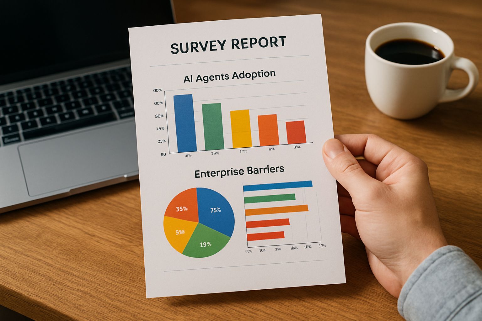Survey report highlighting barriers to AI agents adoption in enterprises.