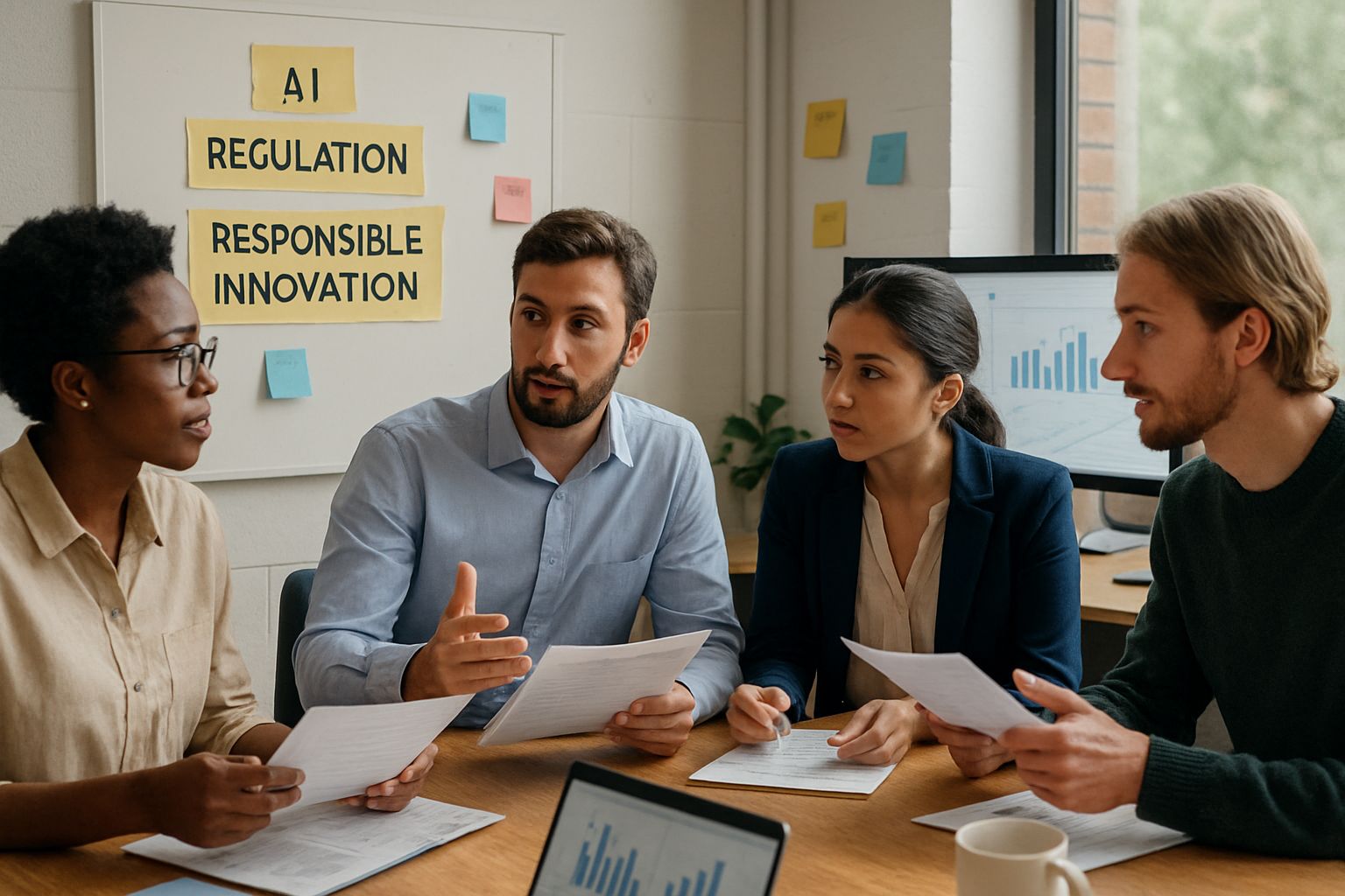 AI Ethics team discusses regulation and social impact options.