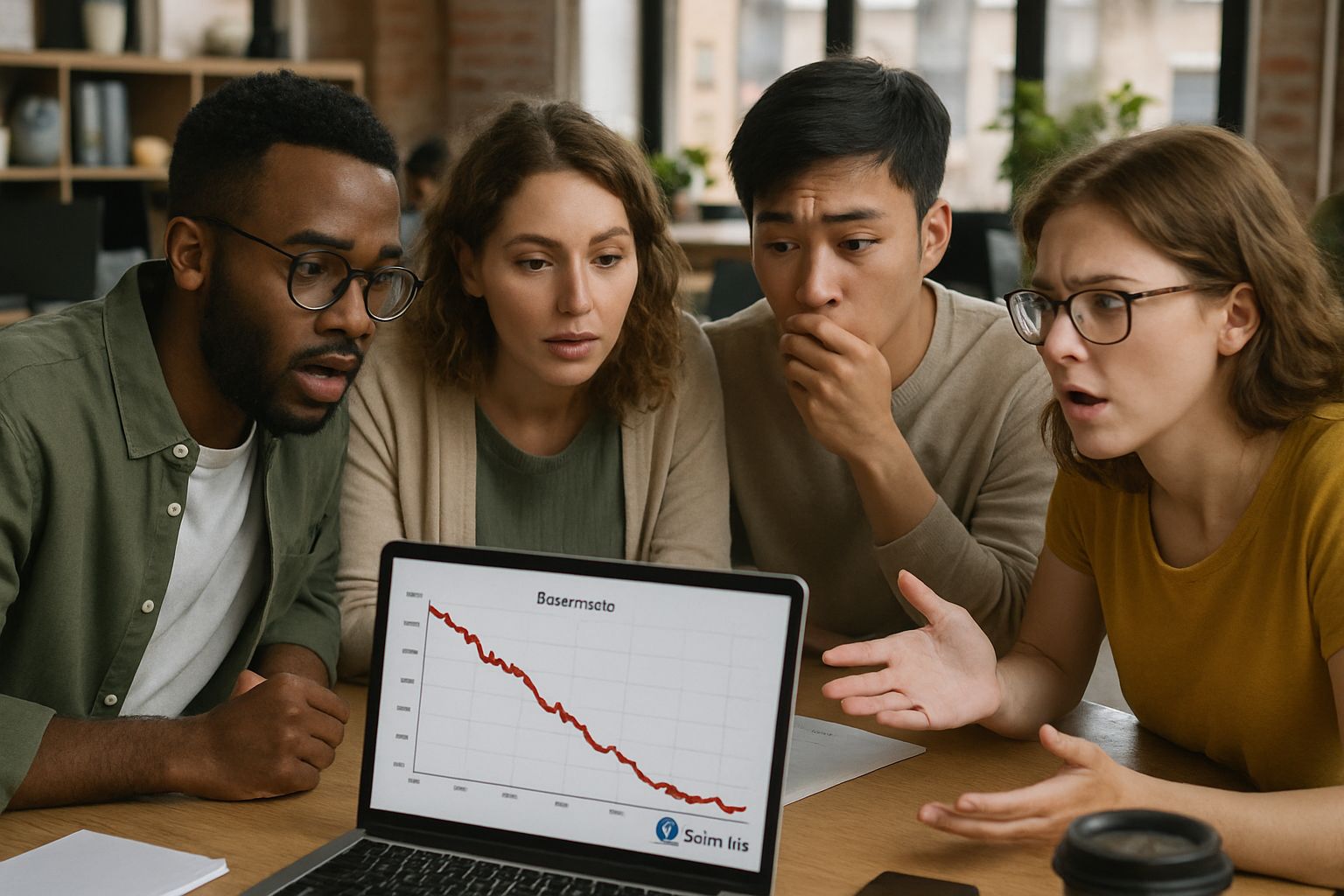 Team analyzing Sora App download statistics showing post-free access drop.