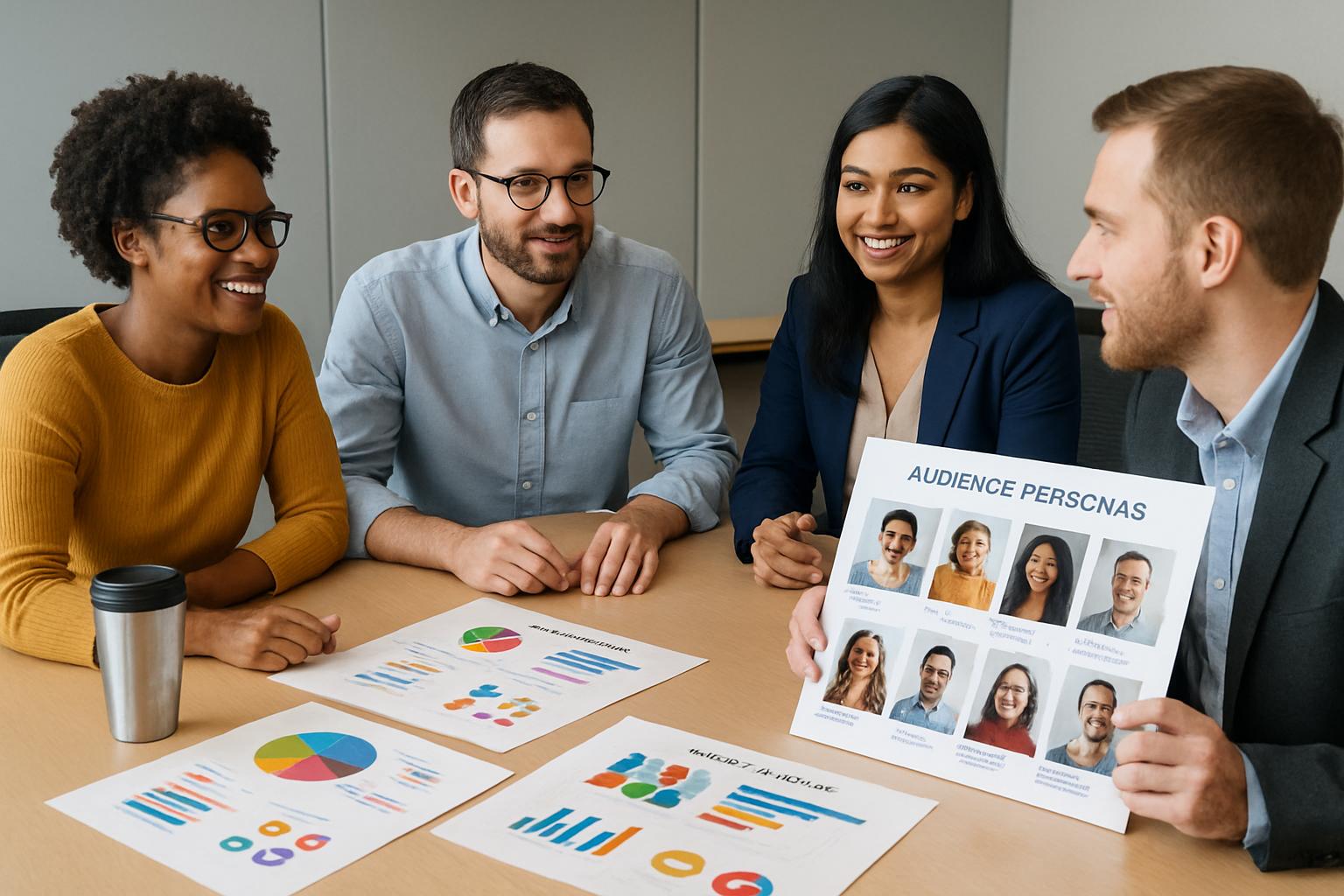 Team brainstorms with audience persona synthesis engines in market research