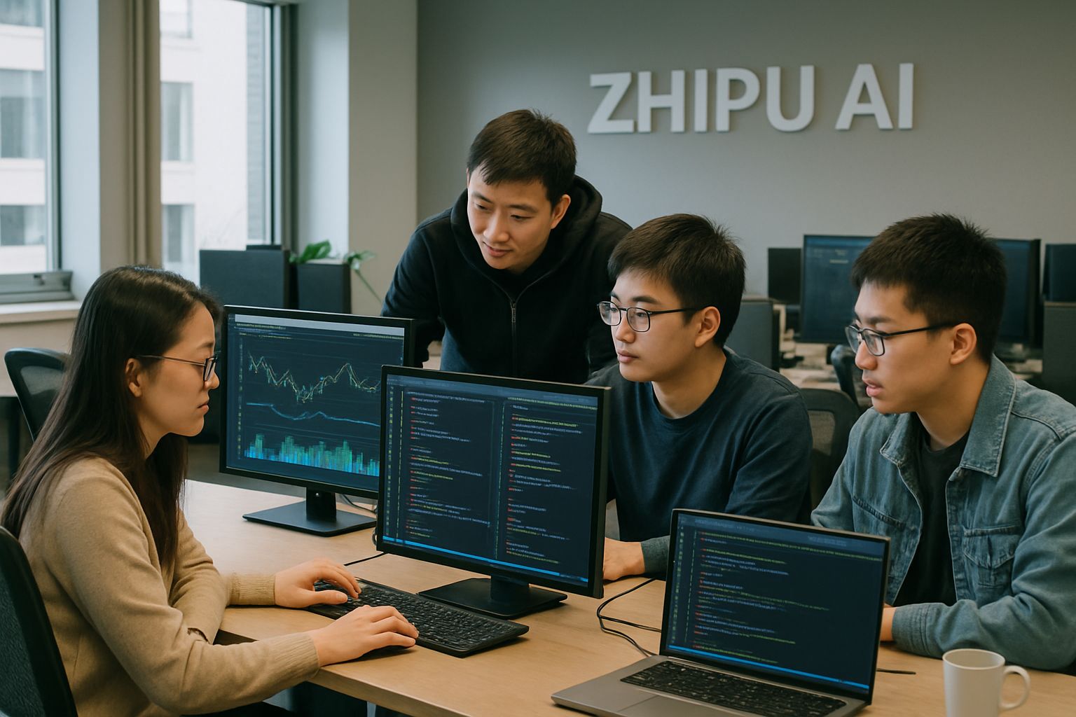 Zhipu AI developers collaborate on solutions during compute surge