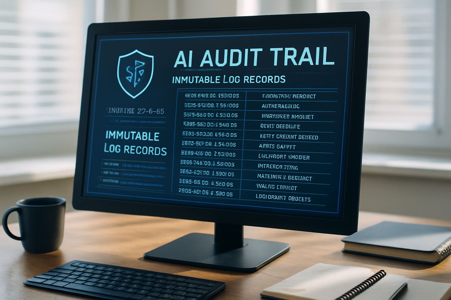 Shadow Mode Governance interface displaying continuous AI audit loops and logs.