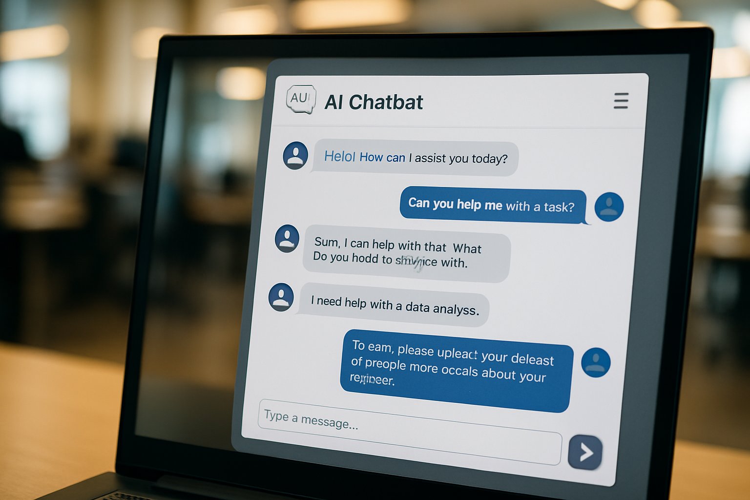 AI Customer Support chatbot on a desktop supporting a user in real-time.