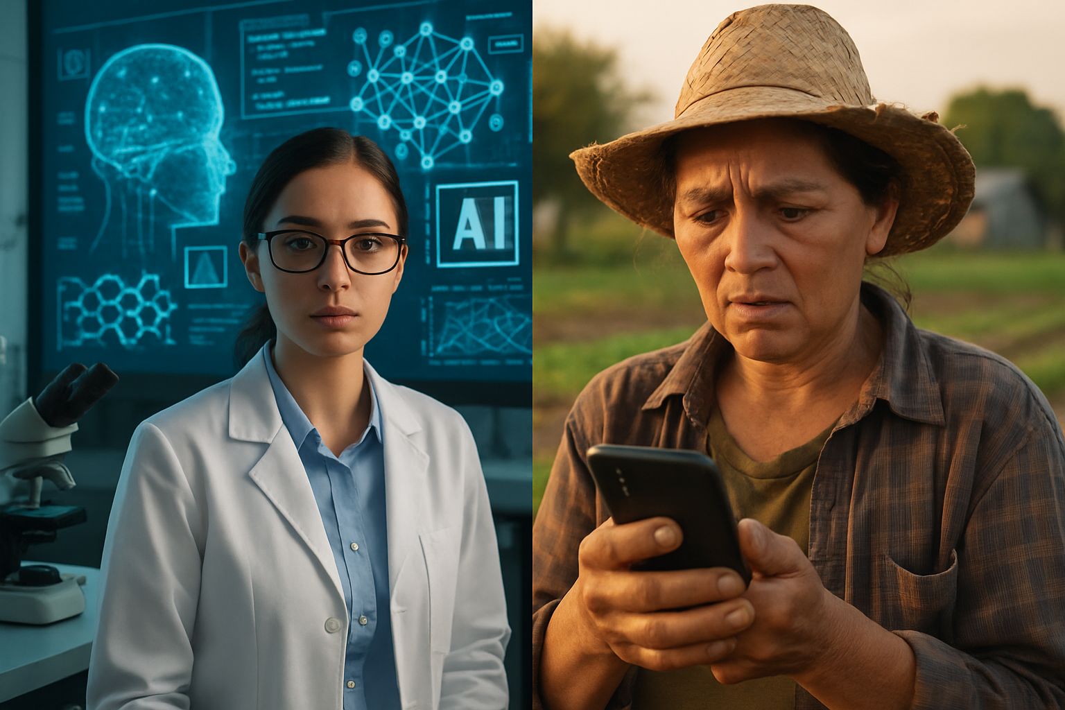 Visible economic diversity illustrates AI Global Bias in technology access.