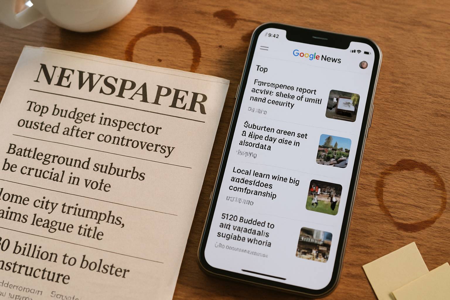 AI Prompt alters Google News headlines versus original newspaper