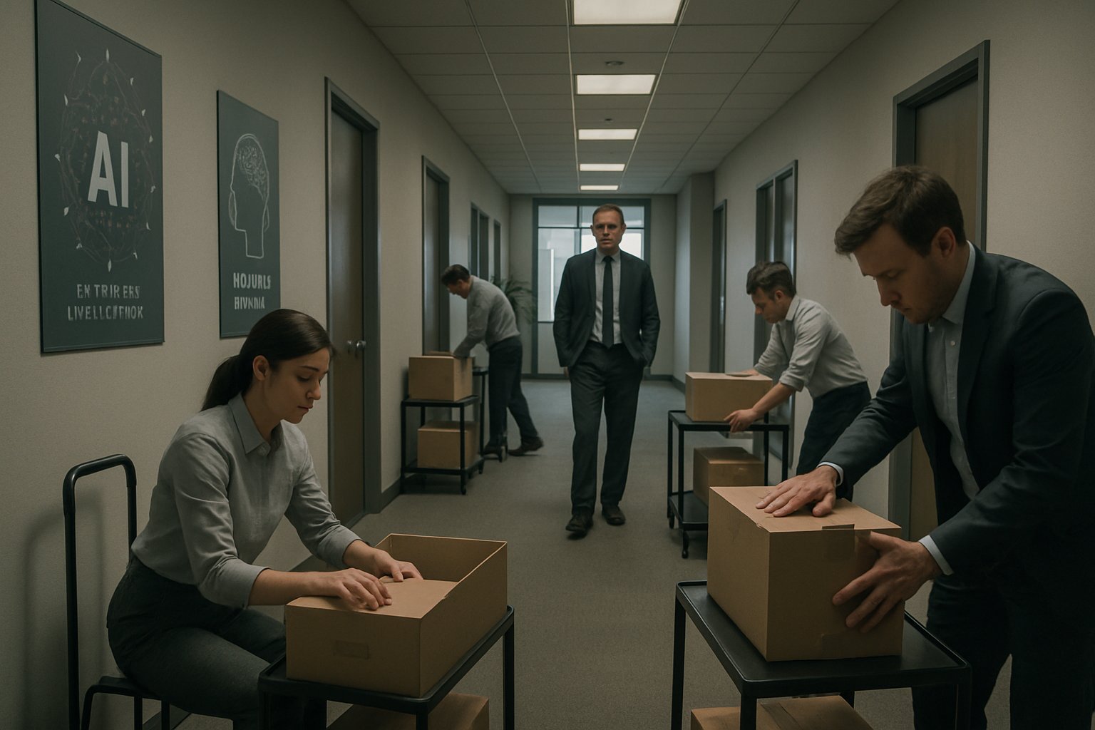 AI Project Manager witnessing corporate layoffs amid AI-washing concerns.