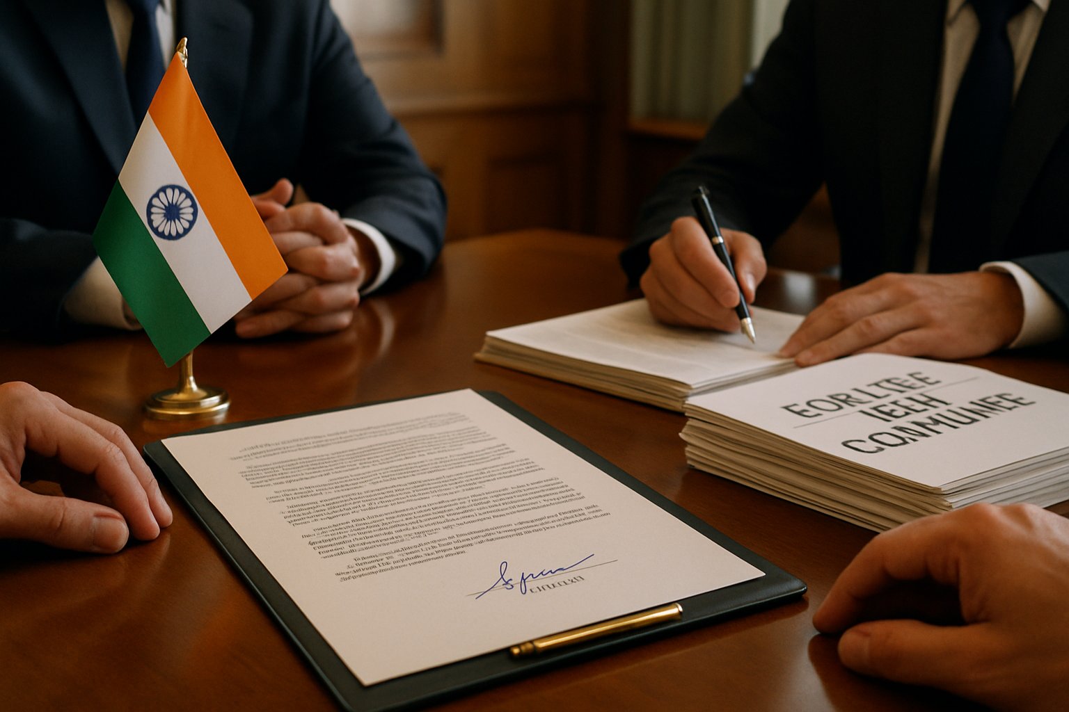 Legal documents and Indian flag representing AI Tech Sovereignty regulatory actions.