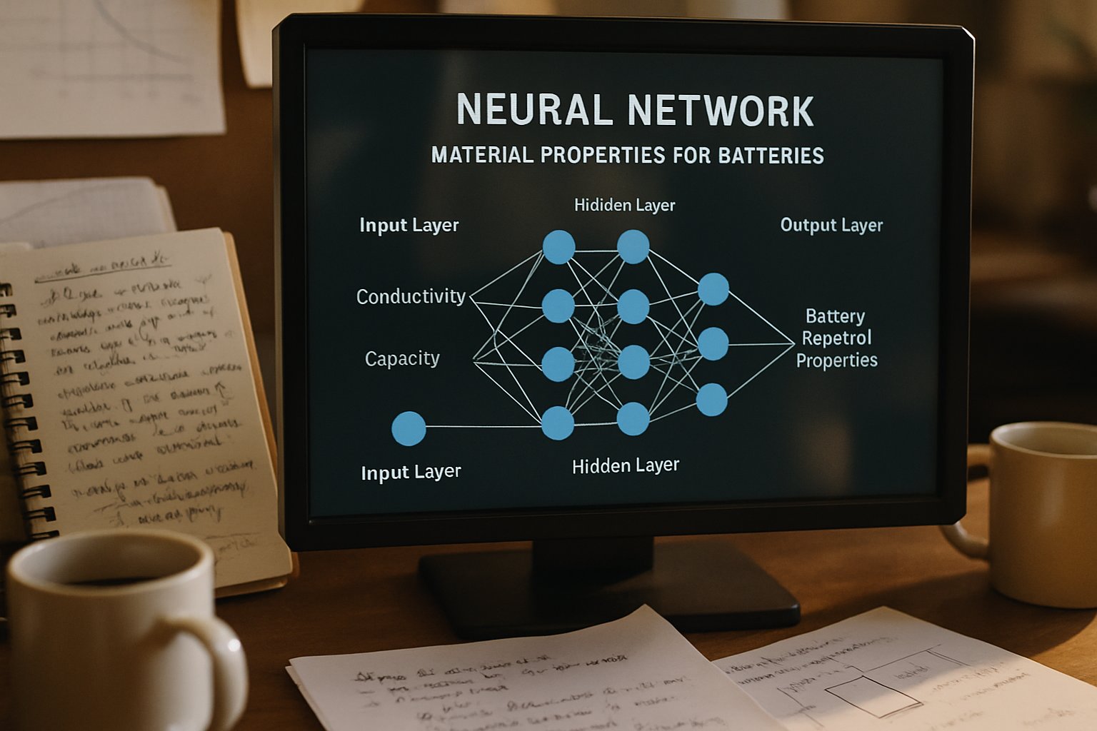 AI-driven Material Sourcing data visualized for battery material selection.