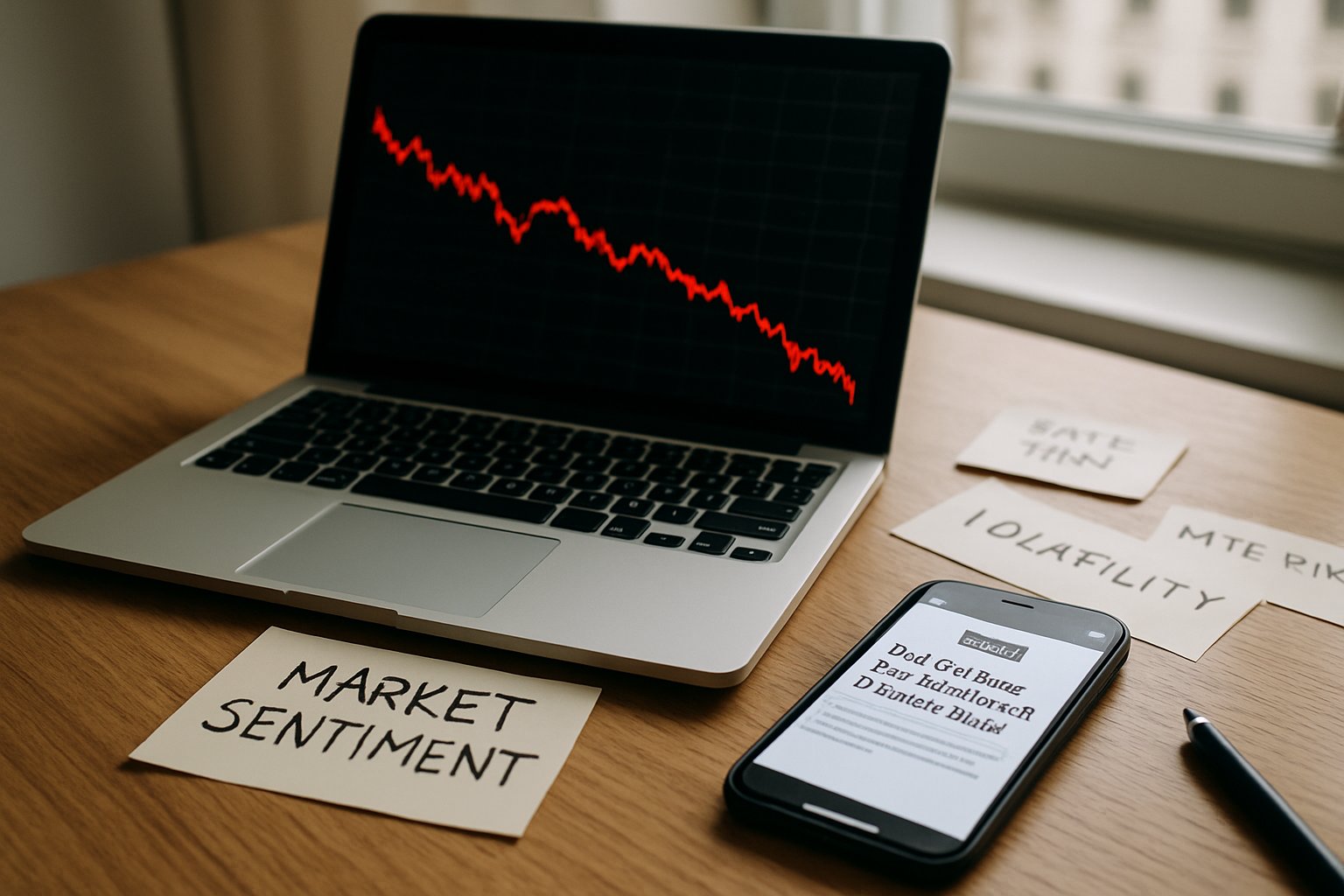 Financial analyst tracks market sentiment on laptop amid IBM news.