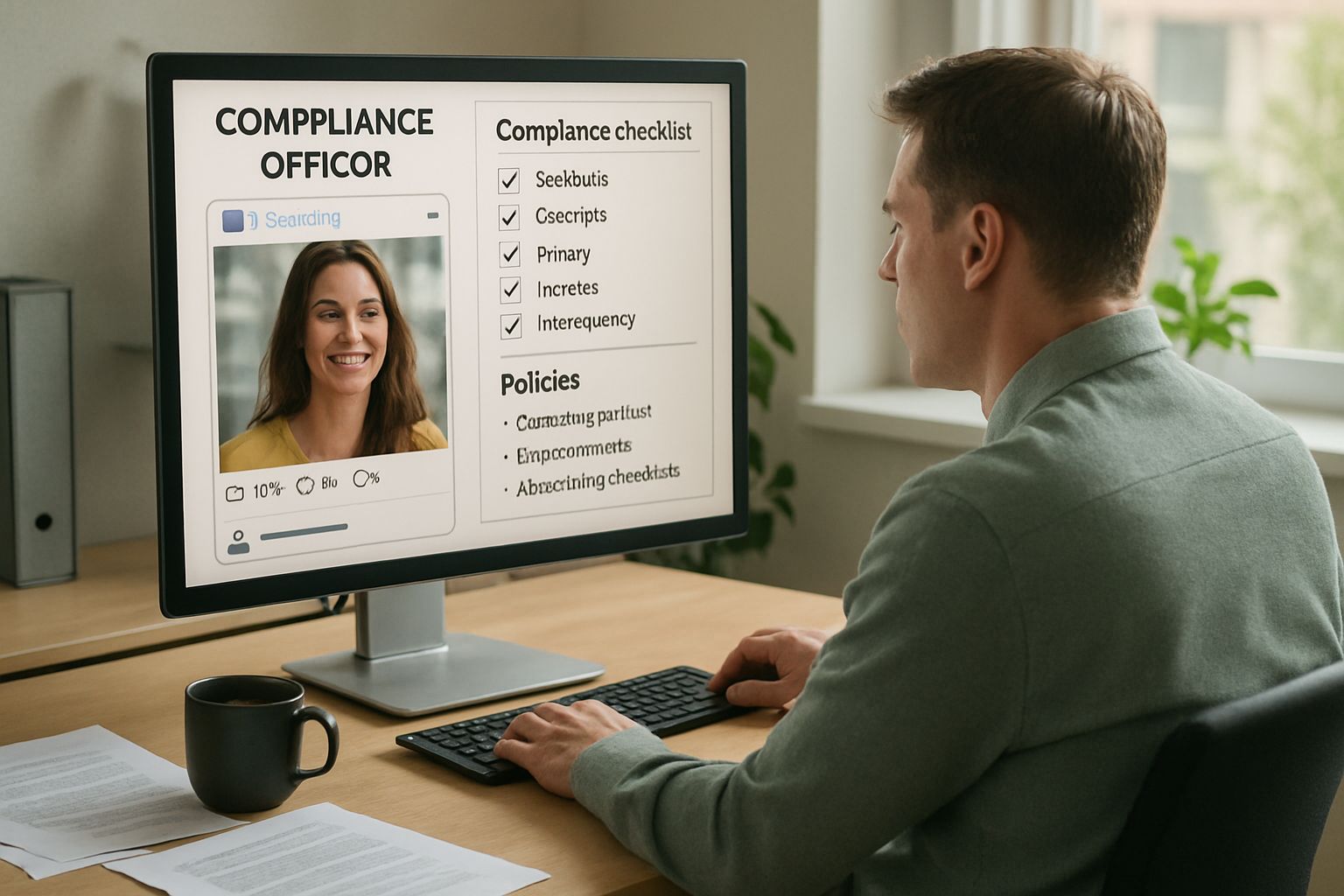 Compliance officer audits social media for adherence to Social Media AI Restrictions in Virginia.