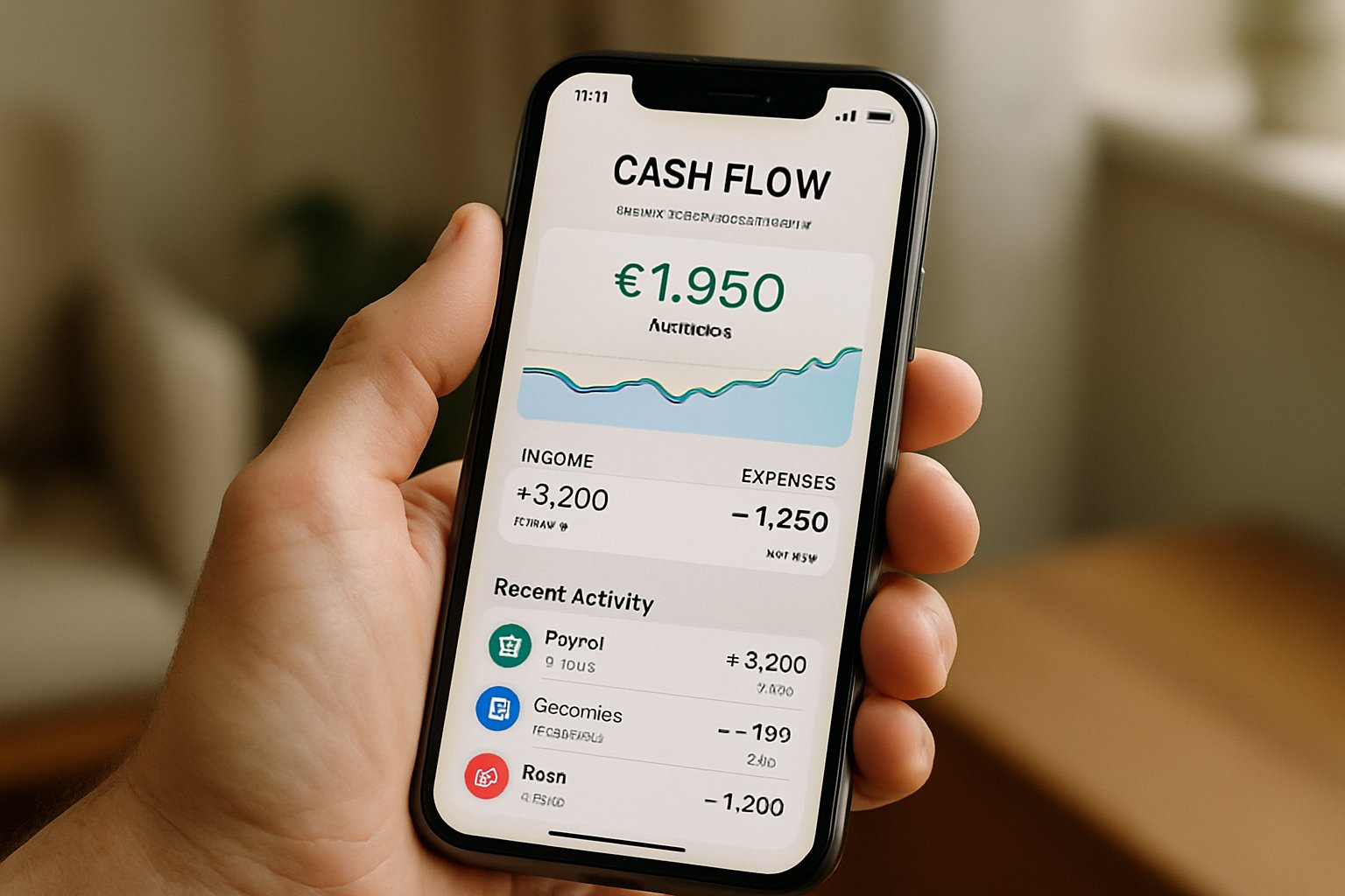 Fintech Agentic Automation app on smartphone managing personal finances automatically.