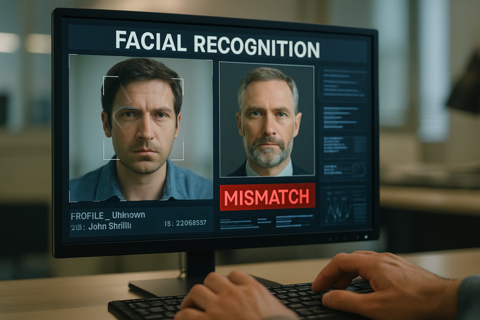 Algorithmic Bias Error in facial recognition software interface