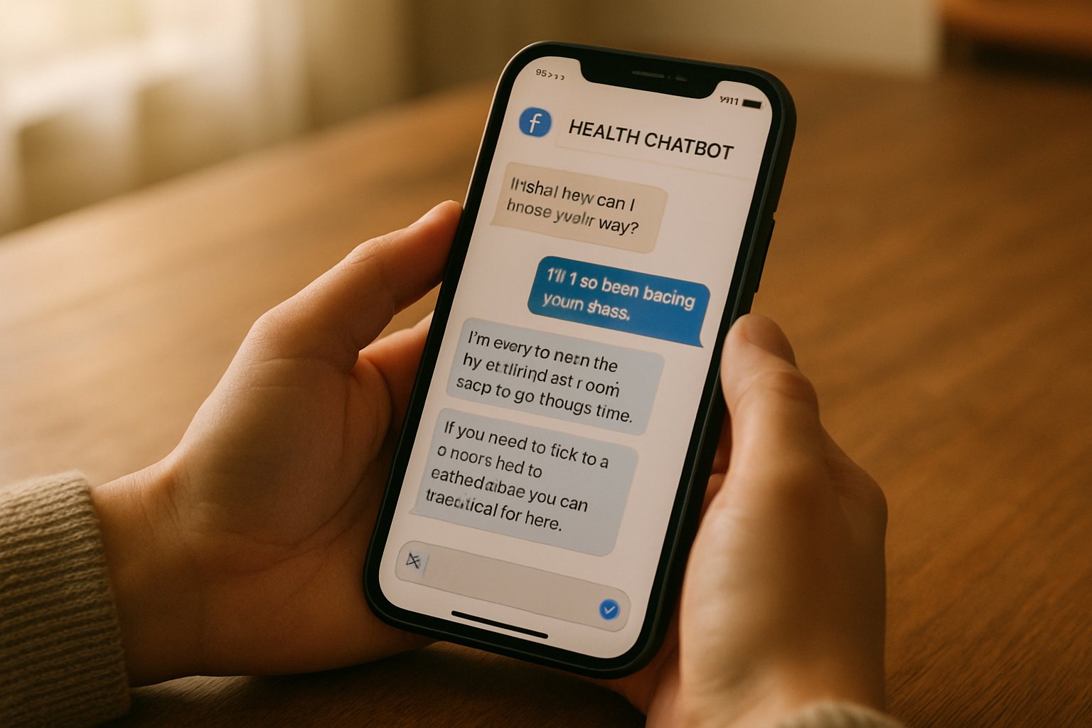 Digital Health chatbot on smartphone providing mental health support to user
