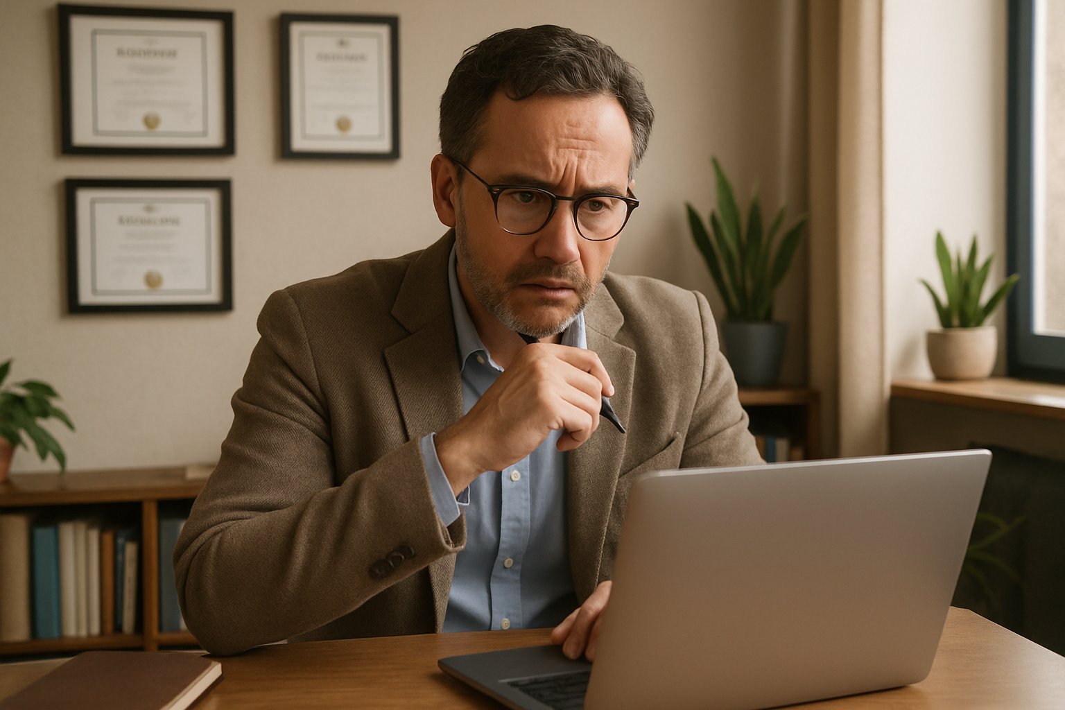 Clinician assessing risks of AI chatbots for Mental Health care