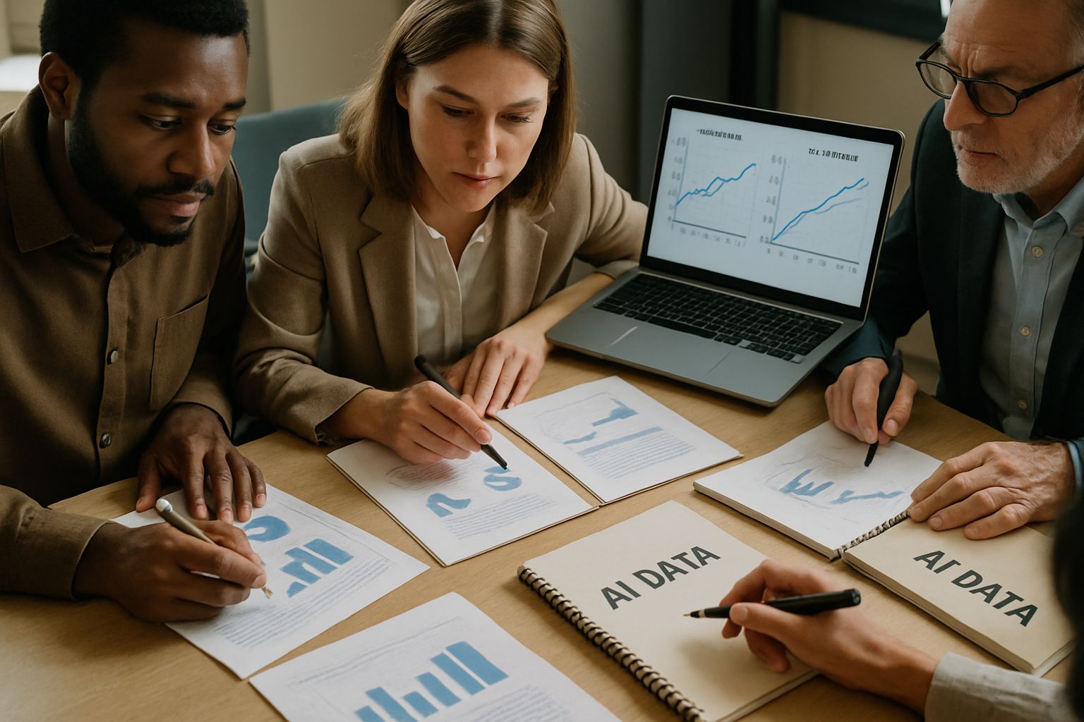 Team examines AI Data reports on validation and accuracy issues.