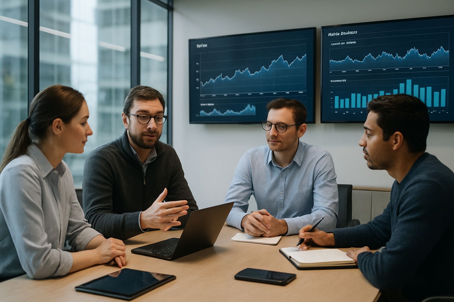 Pipeline Infrastructure Scaling team collaborating on infrastructure in a modern meeting room.