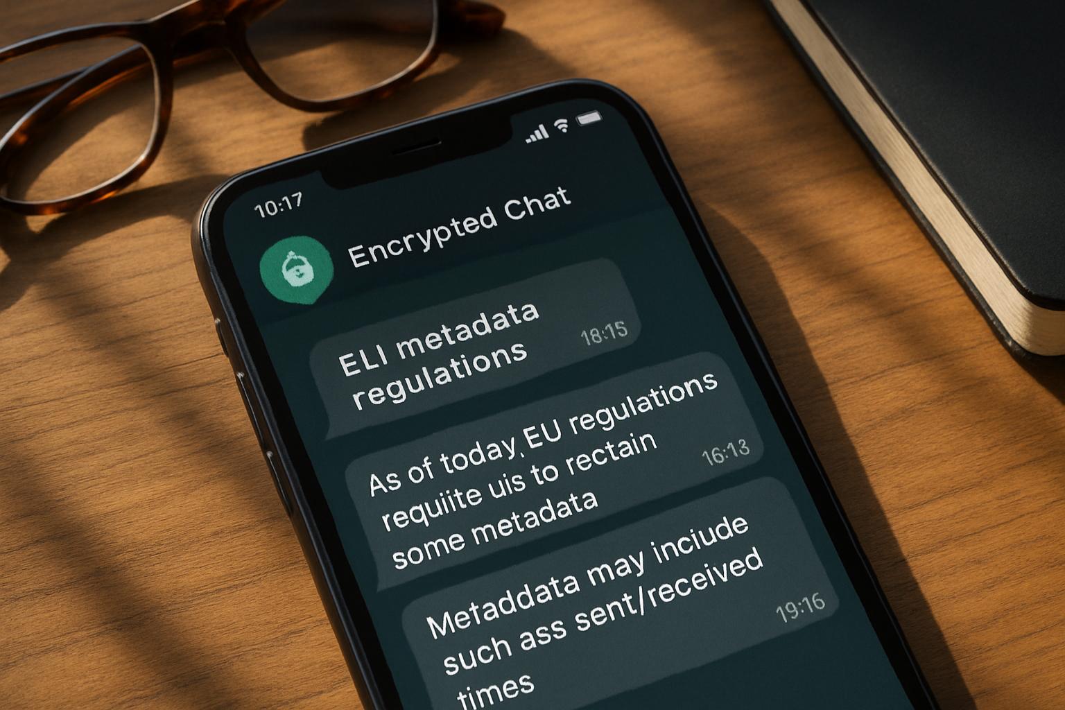 Smartphone showing encrypted app and communication AI notifications