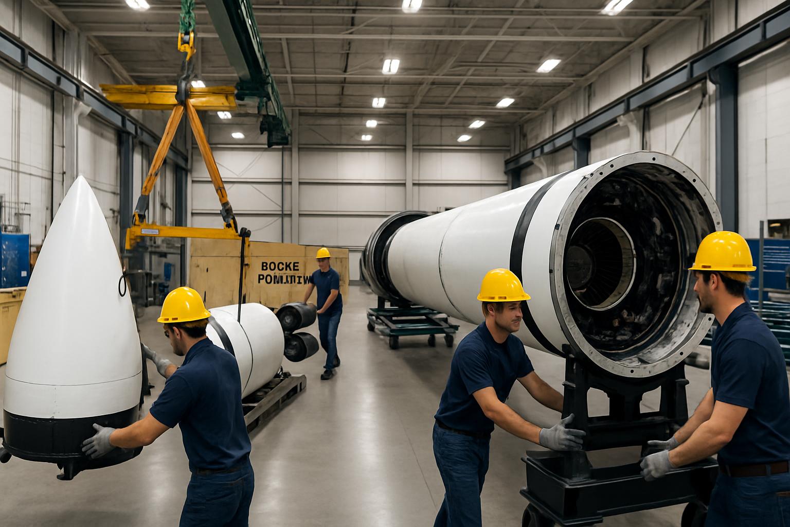 Aerospace Logistics team moves rocket parts after NASA hydrogen leak delay.