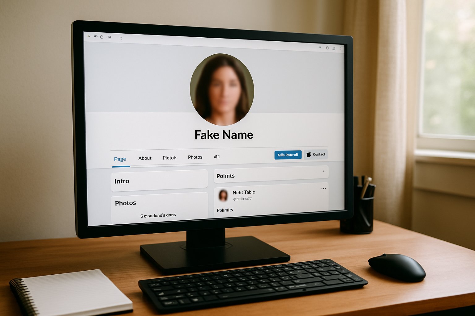 Deepfake social profile showing impact of AI Domestic Abuse.