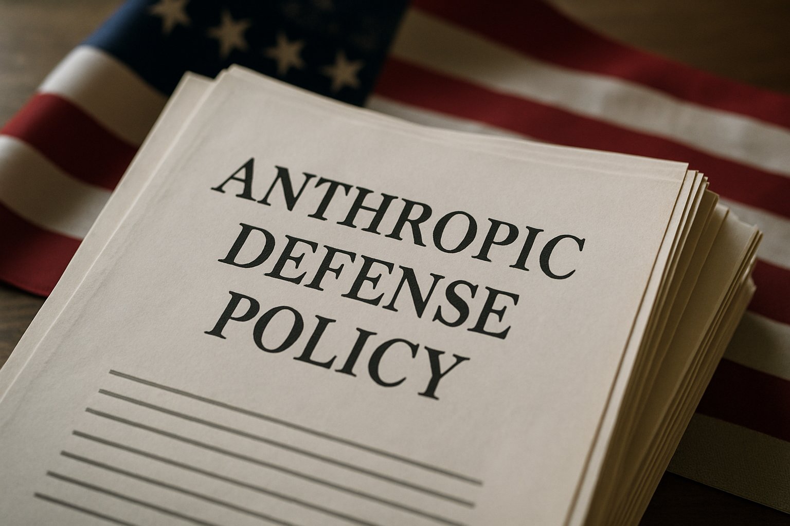 Official Anthropic Defense Policy documents in a Pentagon setting.