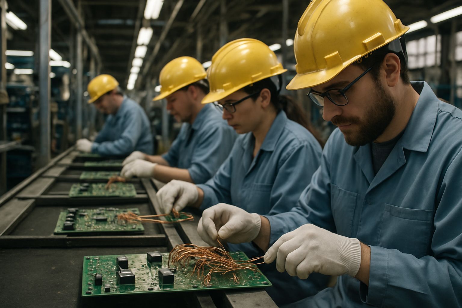 Physical Resource Constraints impacting electronics assembly line with focus on copper use.