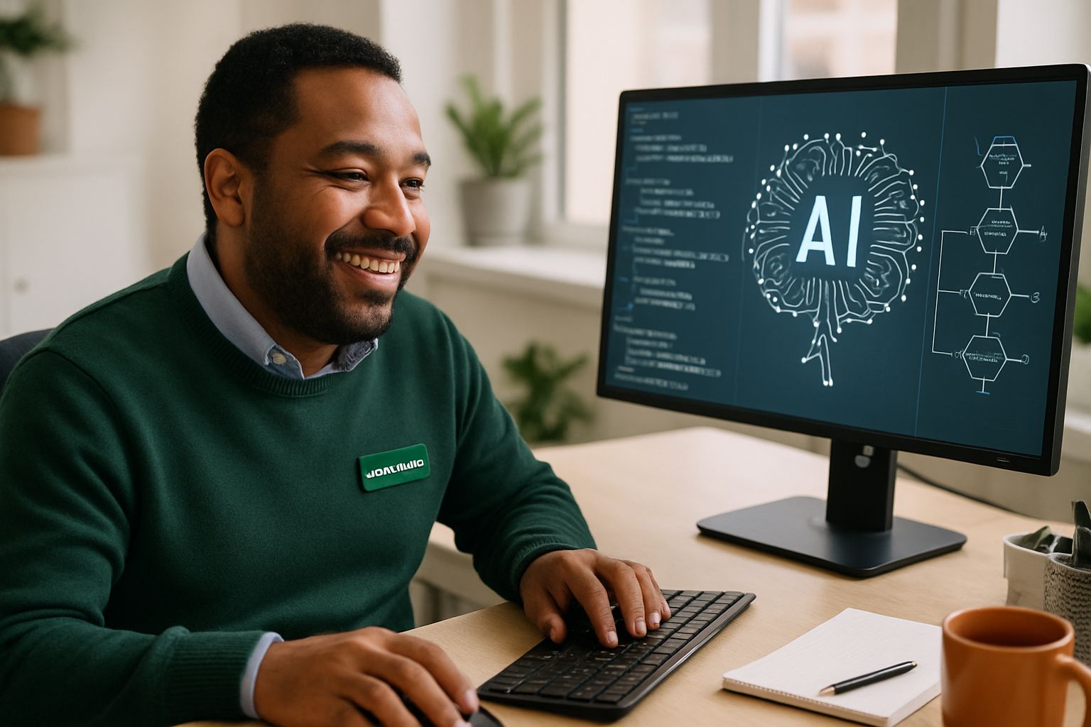 Lloyds staff member learning AI skills as part of the new AI Workforce initiative.