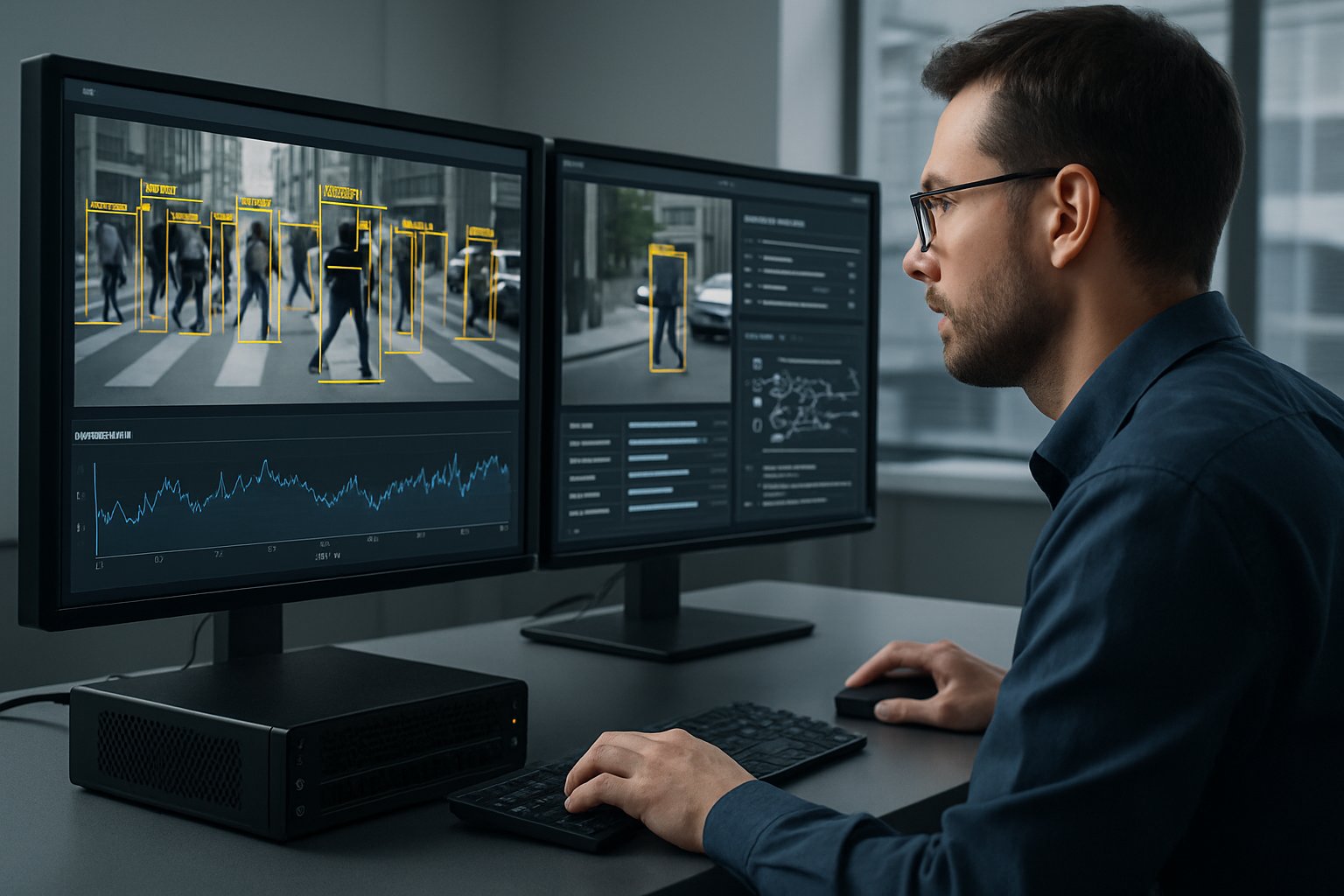 Engineer uses Data Processing Hardware for video AI analysis
