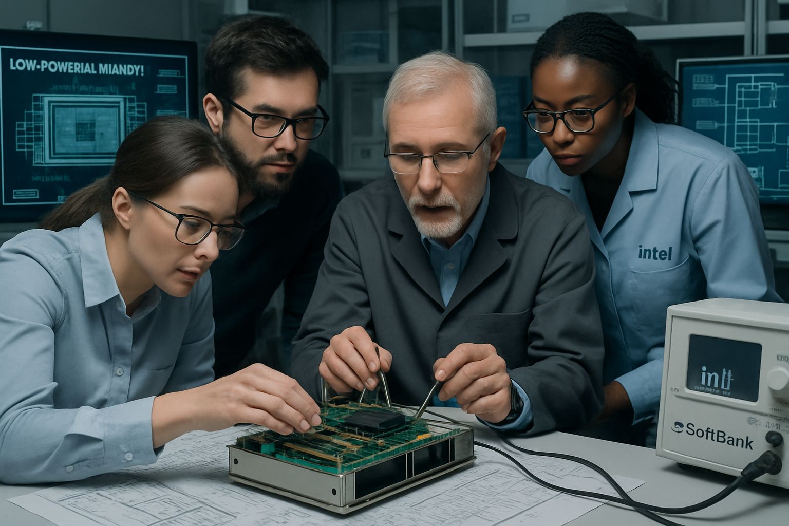 Joint Venture engineers collaborating on low-power AI memory hardware.
