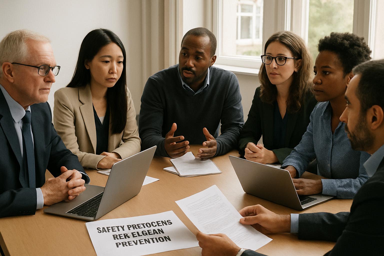 Ethics panel discusses AI Crime Prevention policy and safety measures.