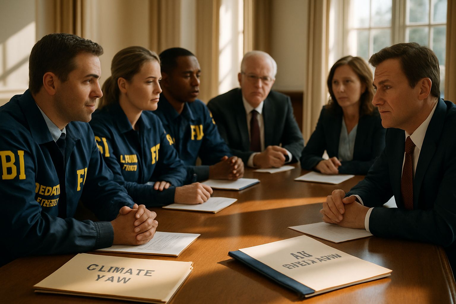 Constitutional Clash as federal agents and state officials discuss AI and climate laws.