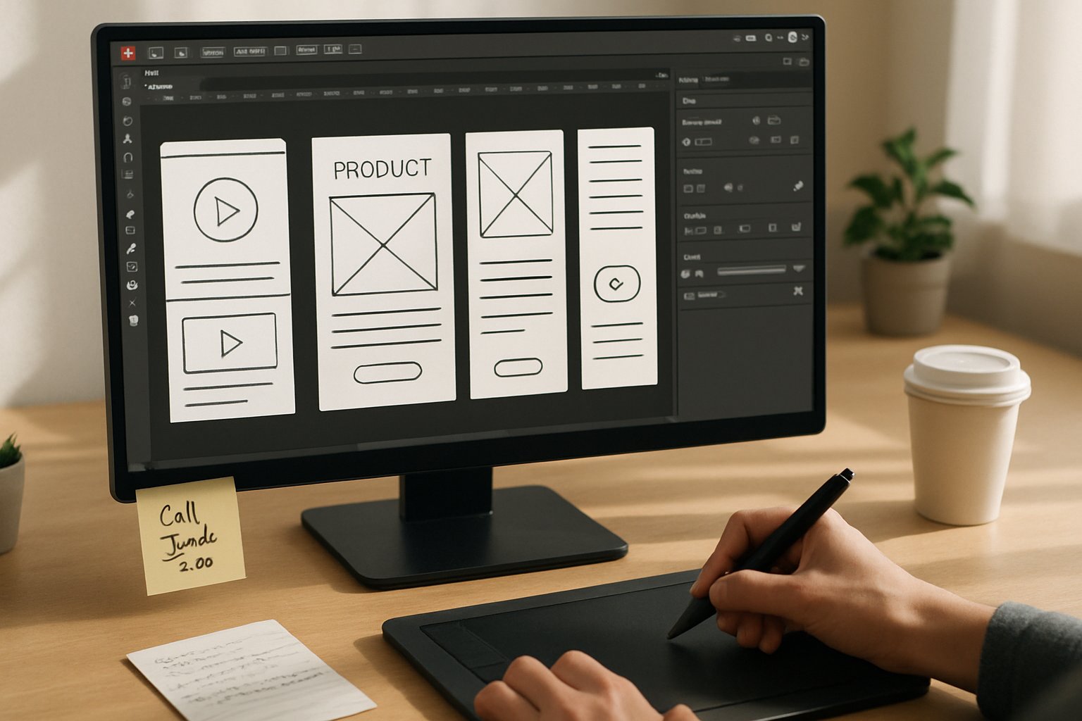 Software Product Design workflow using Adobe Animate interface
