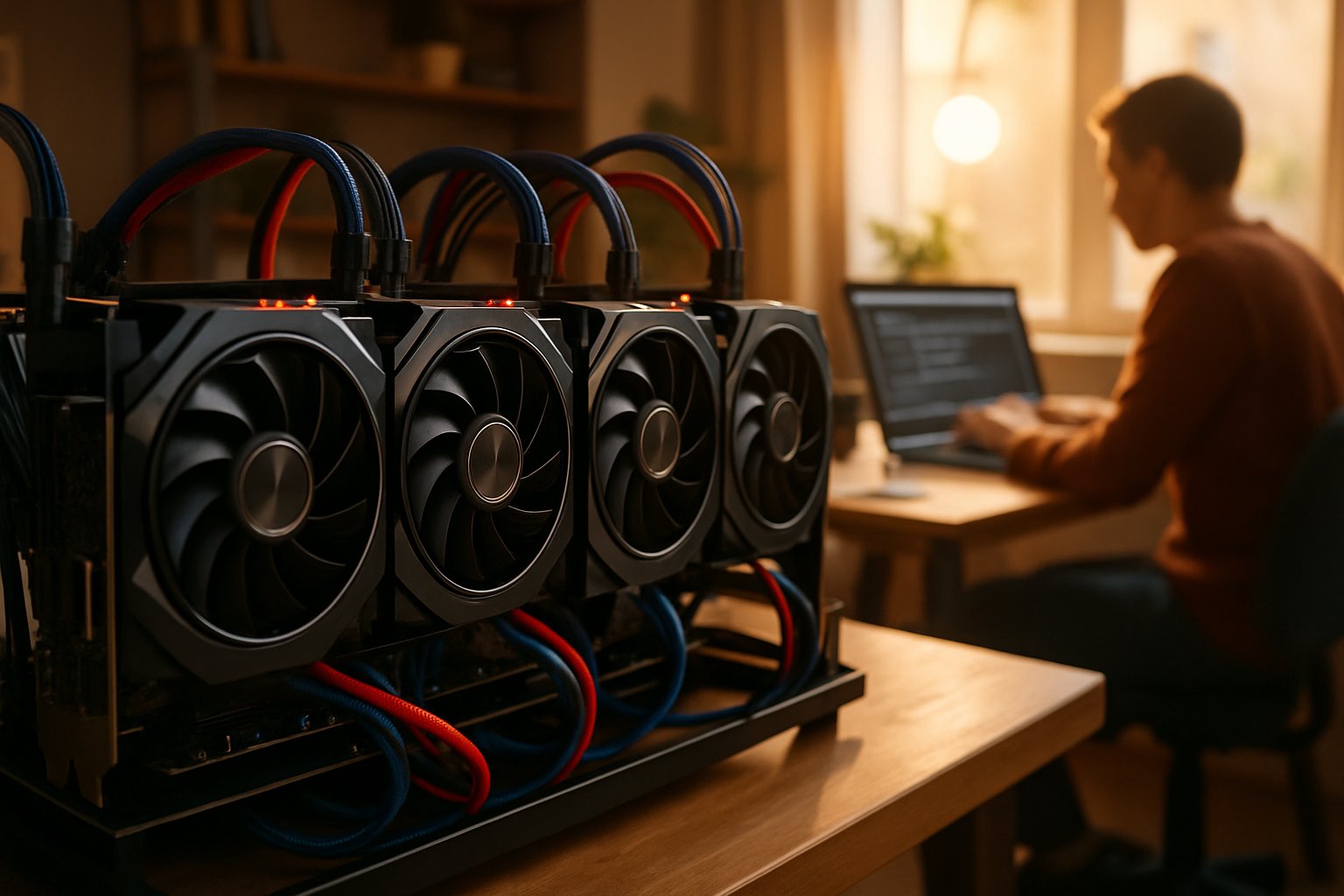 Decentralized AI utilizing home GPUs for distributed model training.