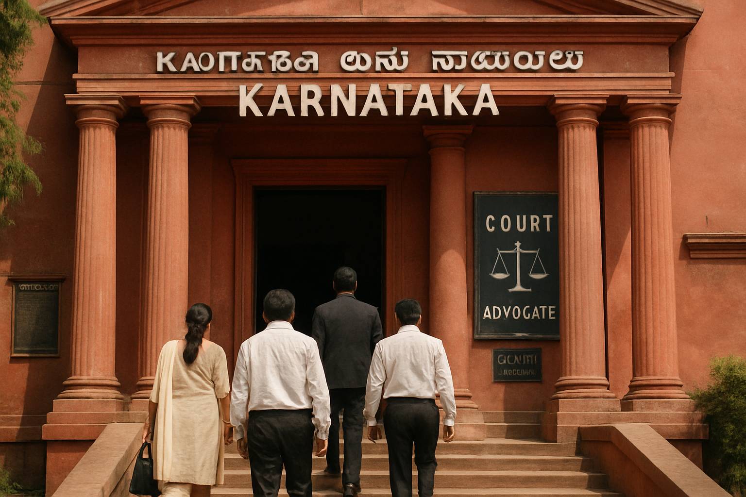 Legal Notice leads to trademark court battle at Karnataka courthouse exterior