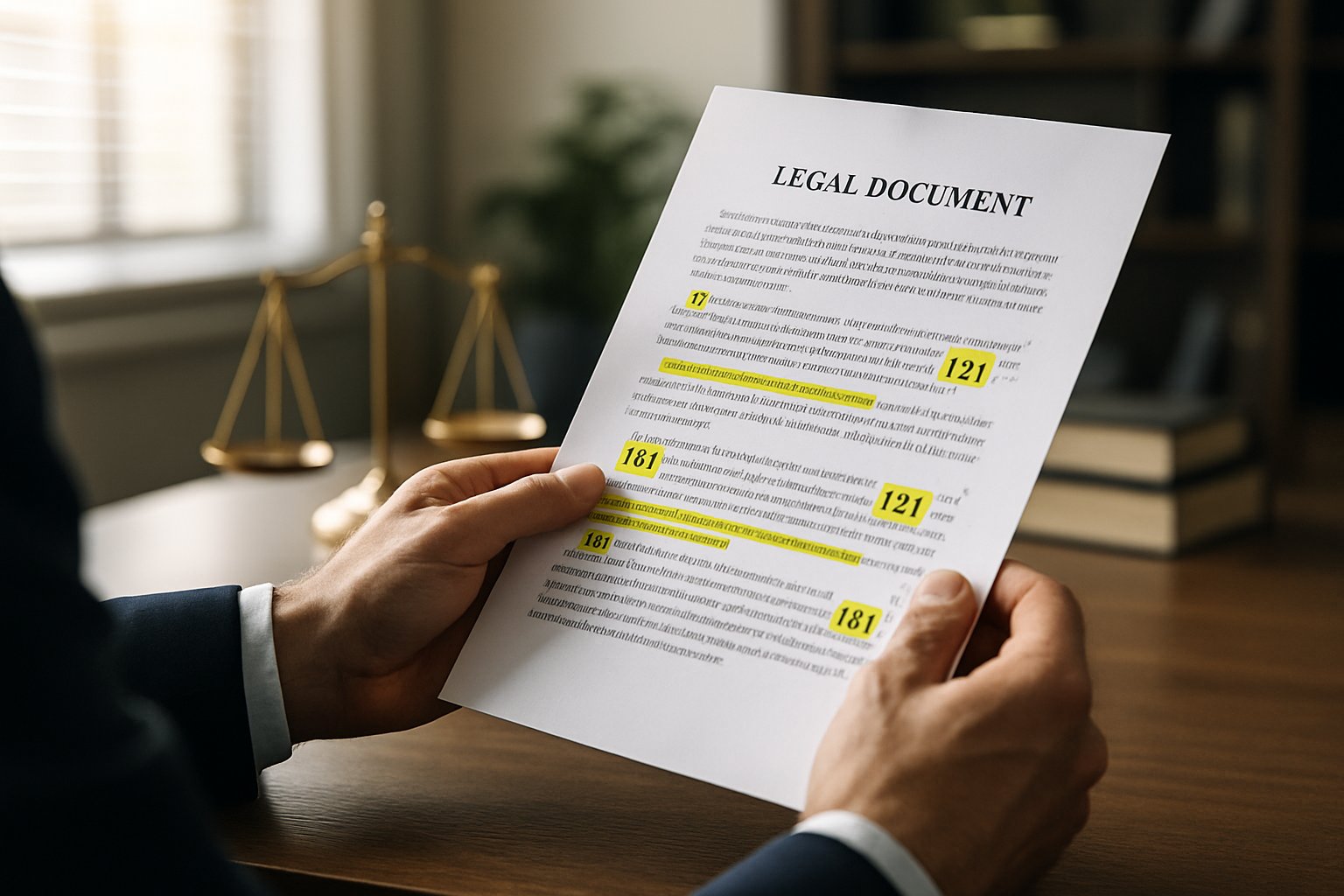 Lawyer reviewing documents related to Judicial Malpractice case.