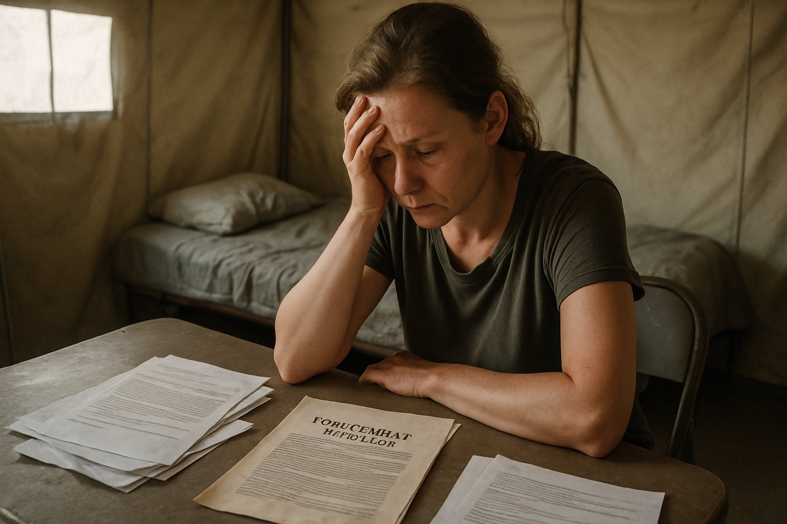 Woman affected by gender job disparity struggles with limited job opportunities.