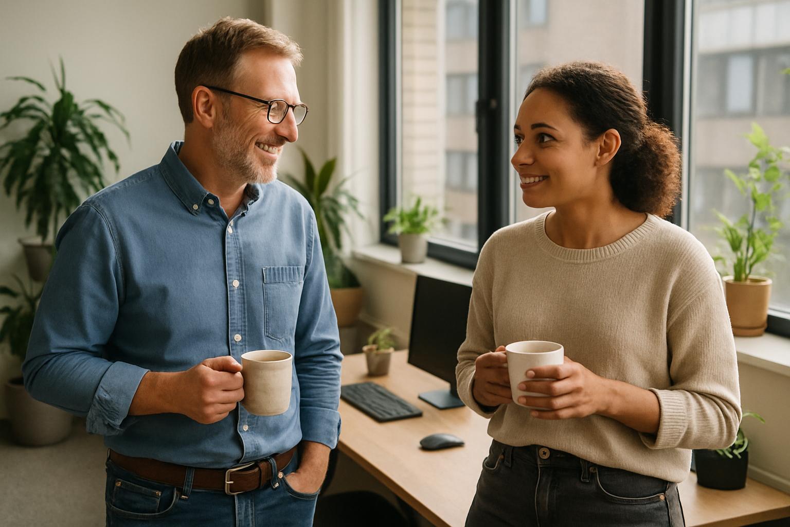 Management Phil and colleague discussing empathy in enterprise AI