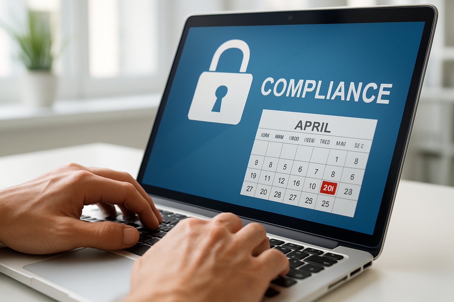 Close-up of hands managing AI Security compliance deadlines