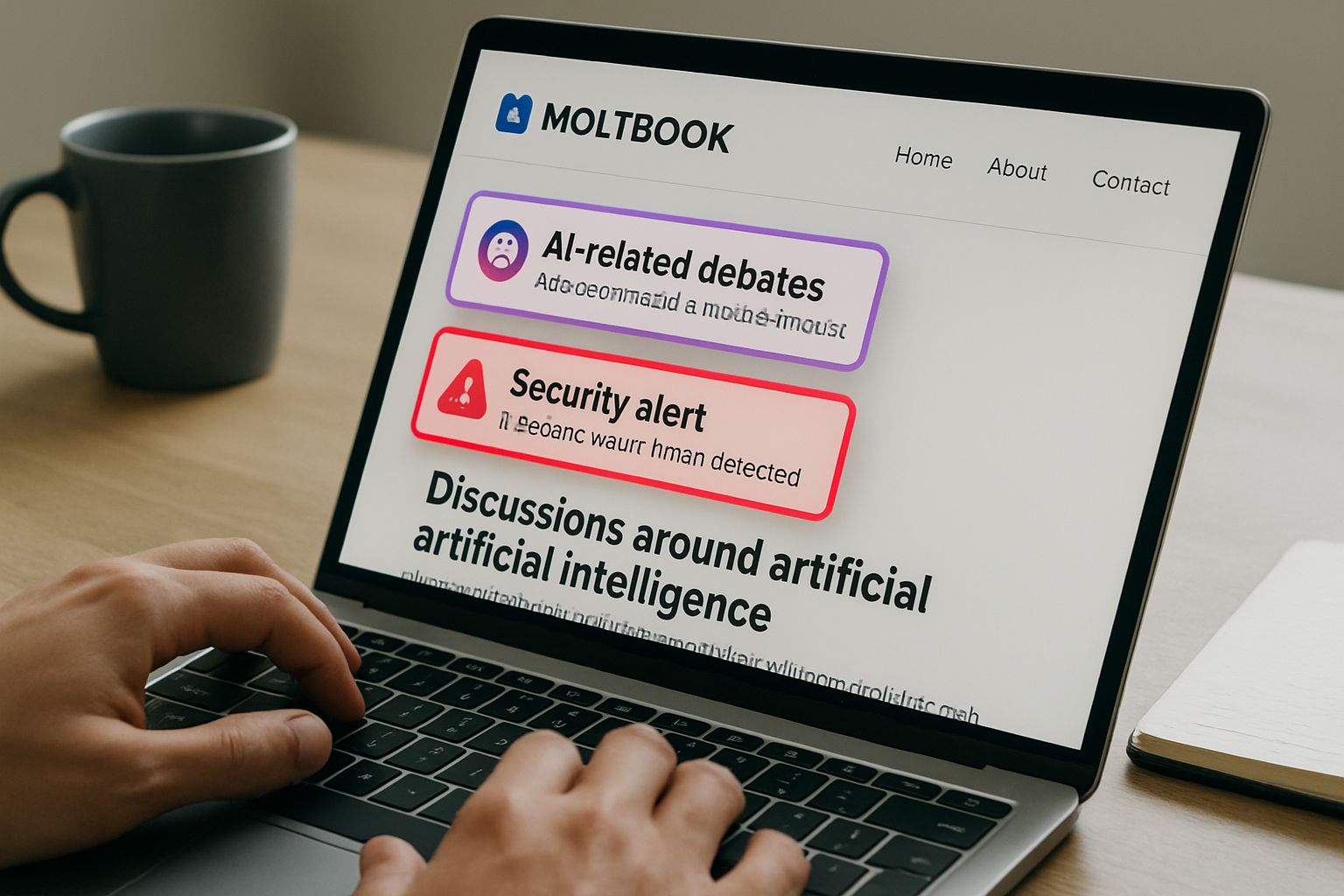 Person tracking Singularity debate and AI security stories on Moltbook