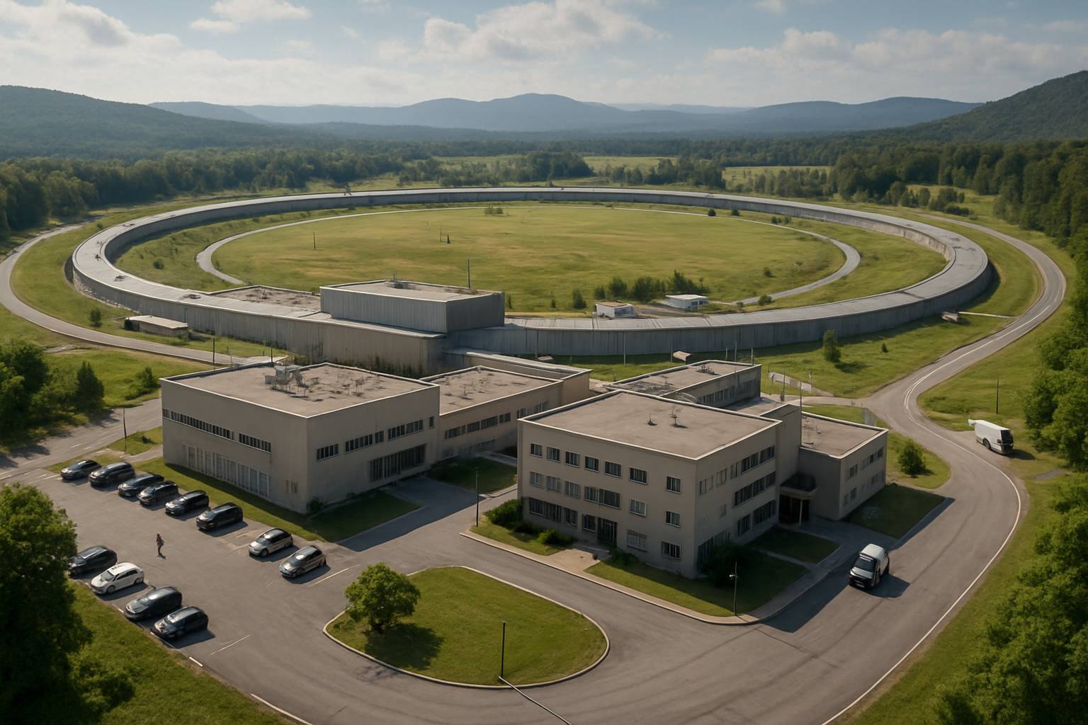 US scientific complex with circular accelerator advancing High-Energy Physics initiatives.