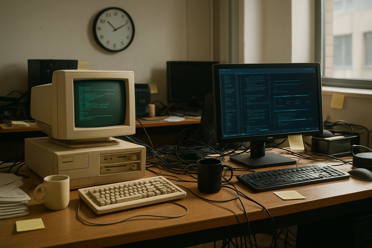 Contrasting old and new equipment highlights IT Restructuring necessity