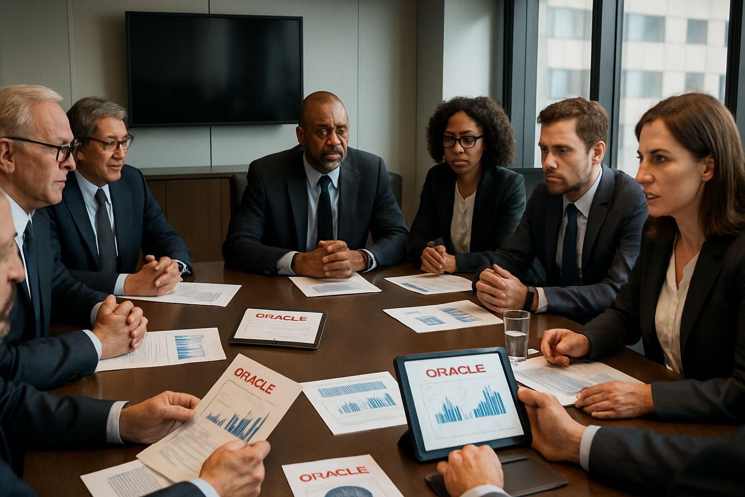 Oracle executives meeting to discuss major cloud financing initiatives.