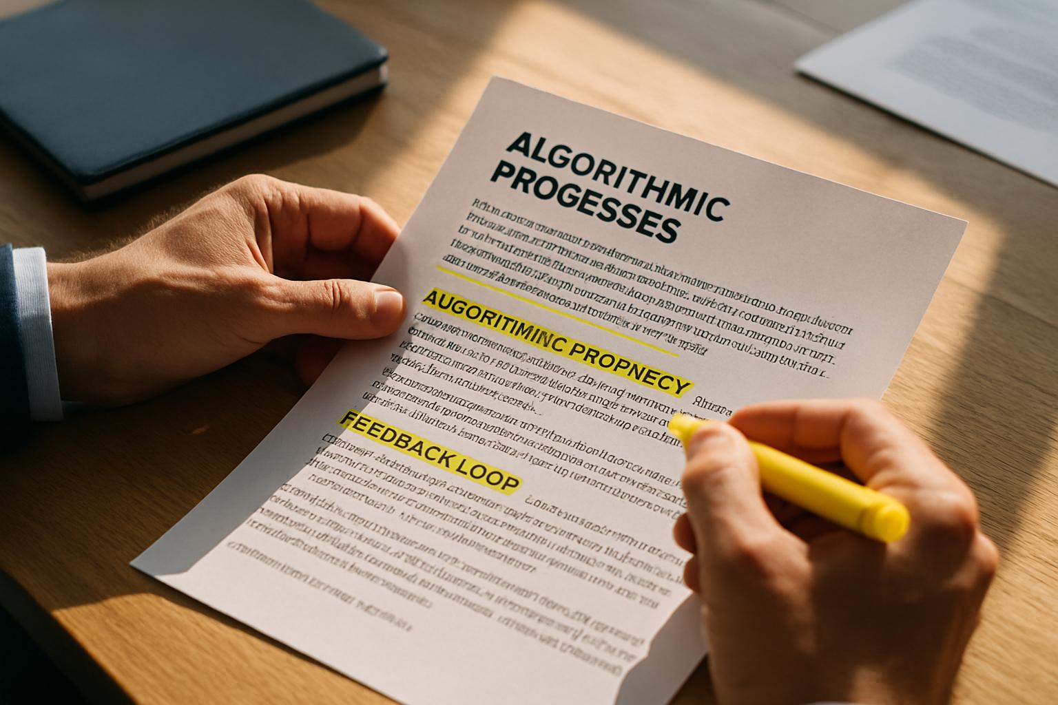 Policymaker examines Algorithmic Prophecy feedback loops in policy document