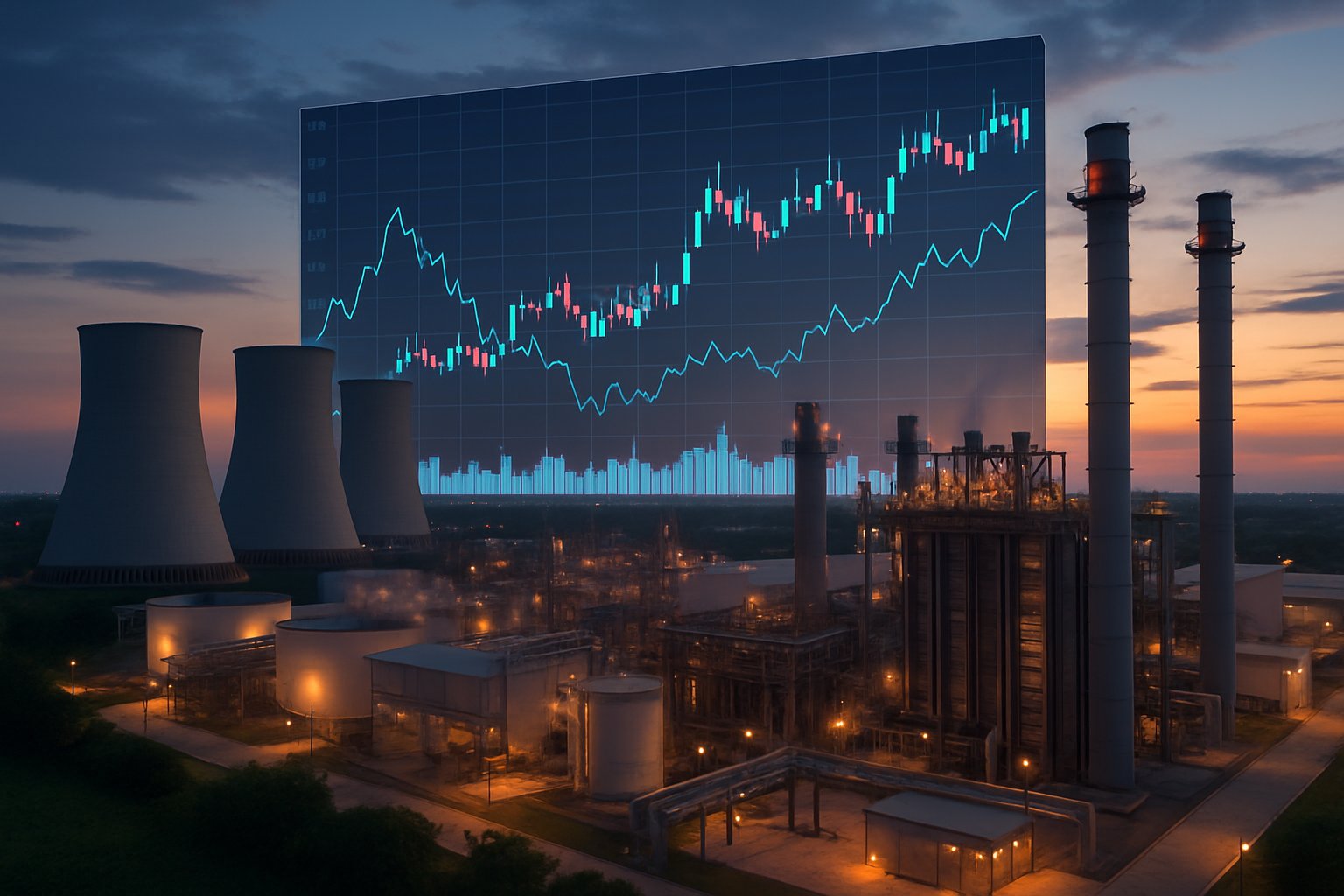 Energy Utility Volatility reflected in energy prices at a modern power plant