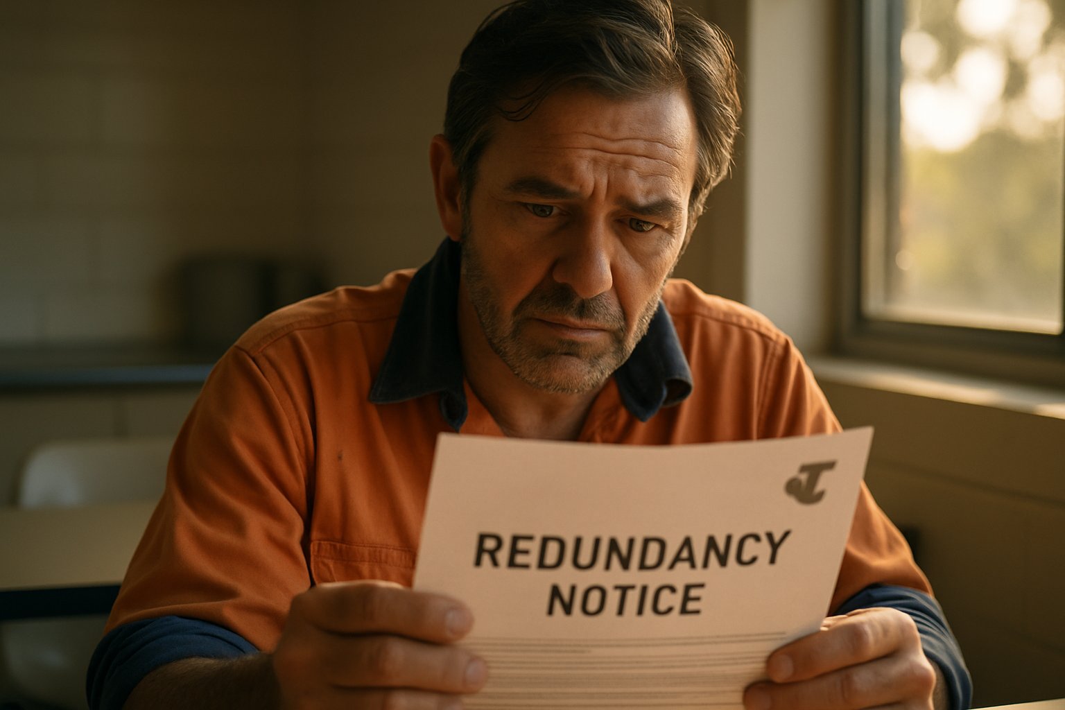 Worker reacts to redundancy due to labor displacement from JV cuts.