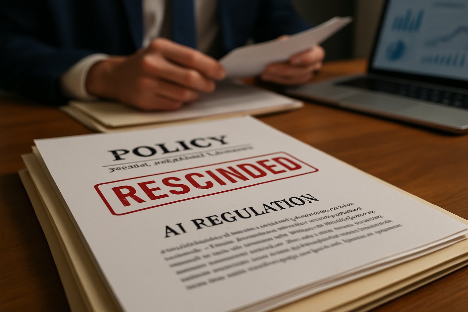 Official AI Policy document marked rescinded amid regulatory changes.