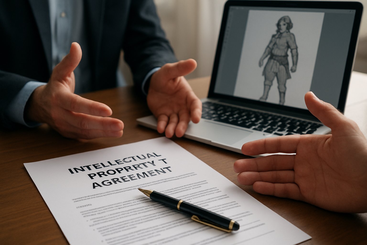 Intellectual property agreement for digital Character IP negotiation.