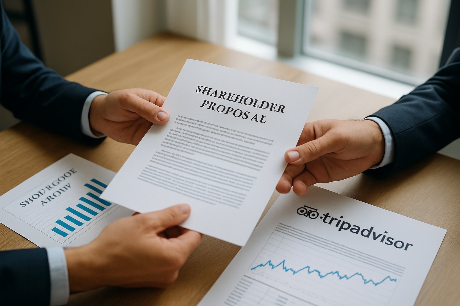 Activist Investors reviewing shareholder proposals for Tripadvisor board changes.