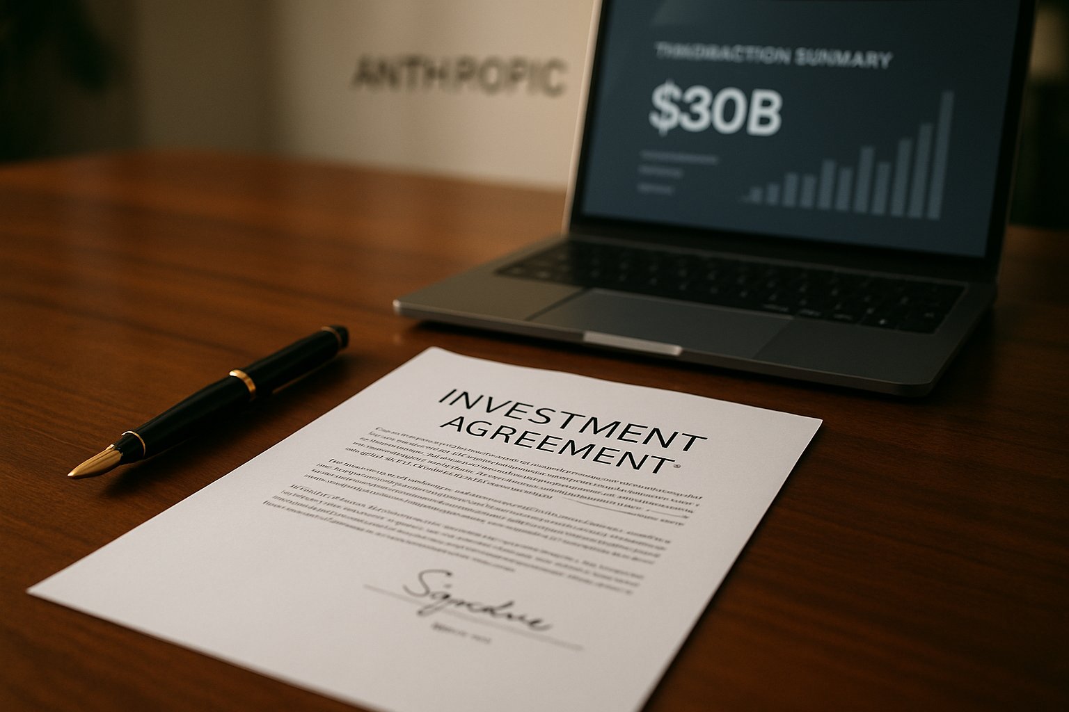 Signed investment agreement for Anthropic Funding Round and $30B transaction summary.